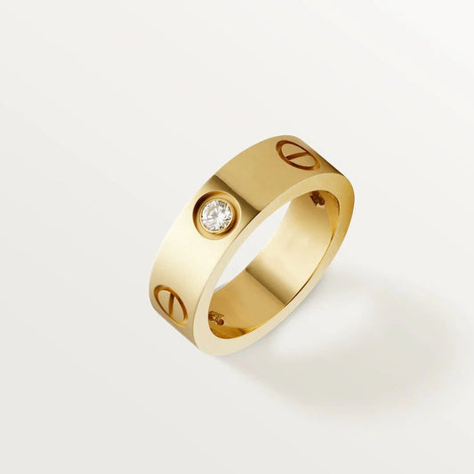 [Regalia Jewelry]LOVE RING 5.5MM 3 DIAMONDS PINK GOLD