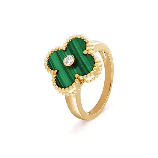 [Regalia Jewelry]CLOVER MALACHITE RING GOLD DIAMOND